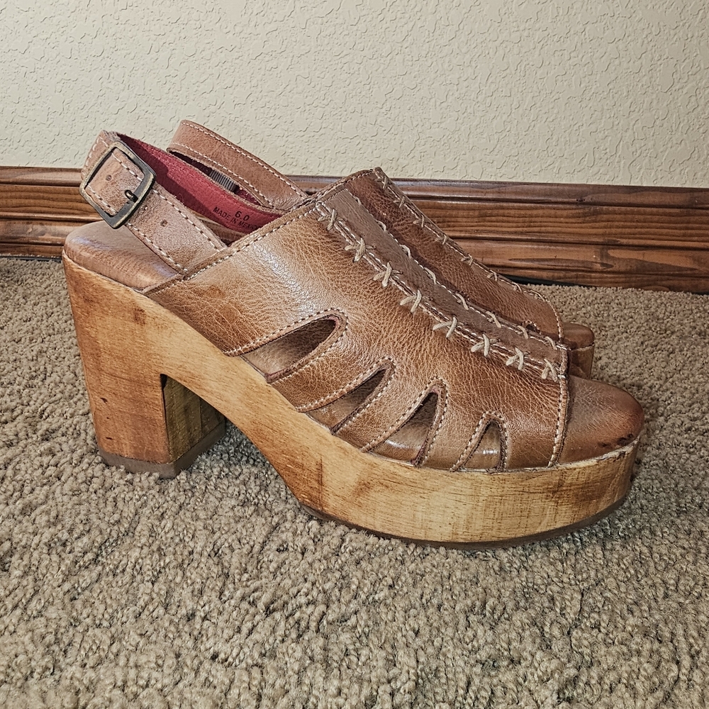 Bed Stu Fontella Heeled Sandal Size 6 Rustic Tan Shoes